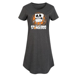Women's SpongeBob SquarePants Spongeboo Graphic T-shirt Dress - Heather Charcoal - 4X - 1 of 4