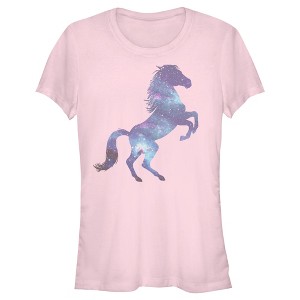 Juniors Womens Lost Gods Galaxy Horse Silhouette T-Shirt - 1 of 4