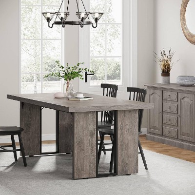 70.9" Gray Reclaimed Wood Farmhouse Dining Table