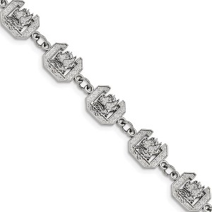 Black Bow Jewelry Stainless Steel South Carolina Gamecocks NCAA charm Bracelet 9 Inch - 1 of 4