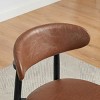 Art Leon Set of 2 Faux Leather Accent Dining Chairs with Solid Wood Frame - 4 of 4