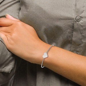 Chisel Stainless Steel Polished Heart Adjustable Bracelet - 1 of 4