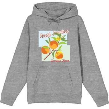 Natural World Fresh Peaches Long Sleeve Adult Hooded Sweatshirt