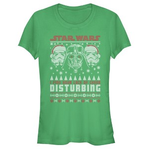 Juniors Womens Star Wars Ugly Christmas Lack Of Cheer Disturbing T-Shirt - 1 of 3