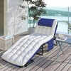 Resenkos Folding Chaise Lounge Pool Chair With 4-Level Reclining Back, Cushion, Side Pocket, Headrest, Blue - 4 of 4