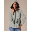 INSPIRE CHIC Women's Zip Front Windbreaker Lightweight Outdoor Hiking Hooded Jacket - 2 of 4