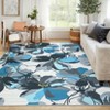 Modern Bright Floral Low Pile Non-Slip Washable Indoor Area Rugs for Living Room Dining Bedroom - 2 of 4
