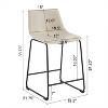 Christopher Knight Home Juliana Modern 24 Inch Faux Leather and Steel Frame Counter Stools (Set of 2) - 3 of 4