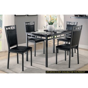 NicBex 48" Dining Table Set for 4 Faux Mable Top Dining Table with 4 Faux Leather Upholstered Side Chairs for Kitchen - 1 of 4