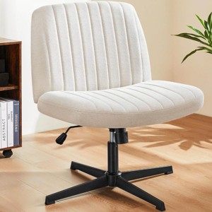 Armless Office Chair With Height Adjustable,Criss Cross Chair With Wide Seat,Adjustable Computer Task Chairs,Swivel Office Chair No Wheels-Cuddlewood - 1 of 4