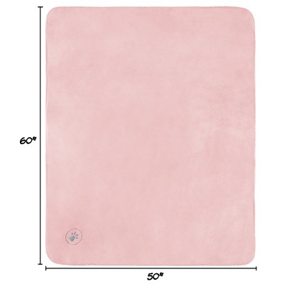 Large Pink Waterproof Reversible Sherpa Pet Blanket