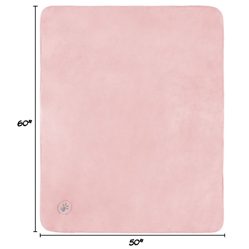 Waterproof Pet Blanket - 50x60-Inch Reversible Fleece Throw Protects Couches, Cars, and Beds from Spills, Stains, and Fur by PETMAKER (Pink), 2 of 9