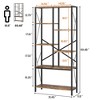 31.49" Wide Industrial Bookshelf, Split-Level Vintage Bookcase with Metal Frame, Tall Open Display for Living Room - 2 of 4