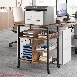 Home Office File Cabinet w/ Power Outlets & USB Ports, Mobile Printer Stand, Rolling File Cabinet, Fits A4/Letter Size, Printer Stand - 1 of 4