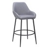 HomeRoots Set of Two 30" Gray And Black Fabric And Steel Bar Height Bar Chairs - 4 of 4