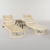 Mahi 3pc Acacia Wood Chaise Lounge Set: Weather-Resistant, Includes Side Table - Christopher Knight Home - 2 of 4