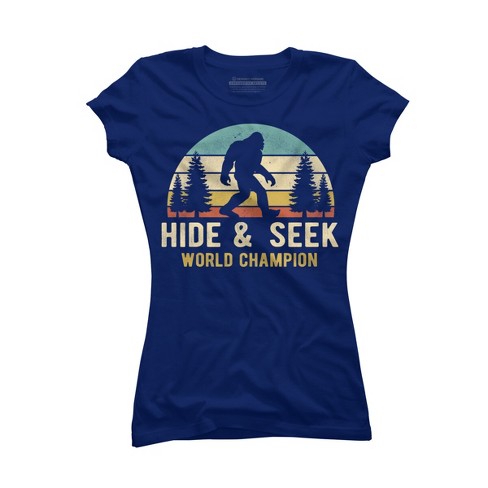 Junior s Design By Humans Bigfoot Hide And Seek World Champion By Clickbong T shirt Royal Blue 2x Large Target