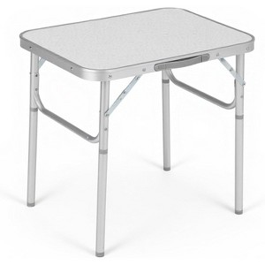 Small Folding Table,Adjustable Height Aluminum Frame Foldable Camping Table with Carrying Handle - 1 of 4