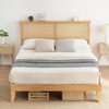coucheta Solid Wood Full Bed Frame with Natural Rattan Headboard, Platform Bed Frame Full Size with LED Lights, Mattress Foundation - 2 of 4