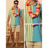 INSPIRE CHIC Men's Patchwork Striped Chest Pocket Color Block Short Sleeve Hawaiian Shirt - 4 of 4