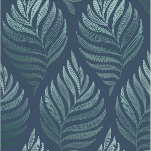 Botanica Teal Leaves Tropical Paste the Wall Wallpaper - 1 of 4