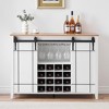 Coffee Bar Cabinet with Storage,47" Wine Bar Cabinet with Sliding Barn Door - image 3 of 4