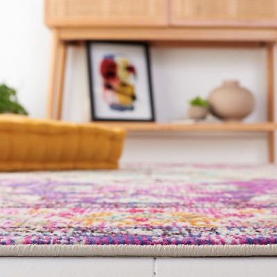 Violet and Light Blue Boho-Chic Rectangular Area Rug