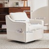 Teddy Fabric 360° Swivel Accent Chair with Rivets Detail for Living Room and Bedroom - 4 of 4