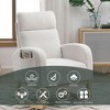 CAVINAS Modern Rocking Chair with High Back&Side Pocket,Upholstered Accent Chair for Living Room,Wooden Lazy Chair,Teddy Fabric Lounge Chair - 3 of 4