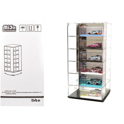 Showcase Large 24 Car Display Desktop Spinner with Mirror Back "Mijo Exclusives" for 1/64 Scale Models
