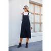 Women Summer Fall Denim Suspender Mini Dress Square Neck Sleeveless Pocket Casual Split Dress - 4 of 4