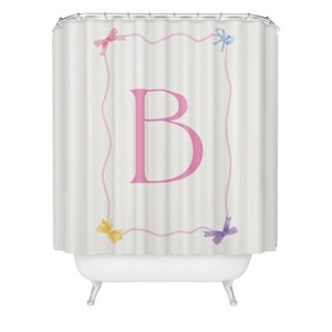 Deny Designs April Lane Art Simple Bow Monogram Shower Curtain - 1 of 3