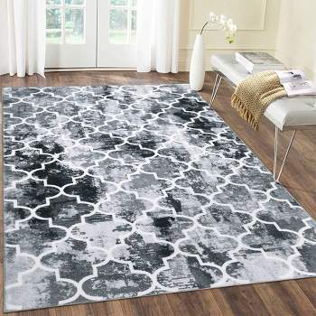 Area Rugs Moroccan Abstract Large Rugs Modern Rug for Living Room Stain Resistant Carpet Vintage Rugs for Bedroom Non Slip Rug, 5' x 7' Gray