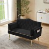 Lycvki Velvet Loveseat Sofa with Metal Legs - 3 of 4