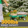FARM-TUFF Durable Plastic Deck Garden Wagon Utility Cart with Pneumatic Tires, Green, 20" x 38" - 2 of 4