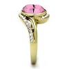 Slickblue Women's Ring, Golden and Rose, Twisted Band, Synthetic Rose Crystal Stone, IP Gold Finish, Sizes 5-10 - 4 of 4