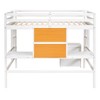 Whisen Twin Size Wooden Loft Bed with Desk, 2 Drawers Cabinet and Writing Board - 4 of 4