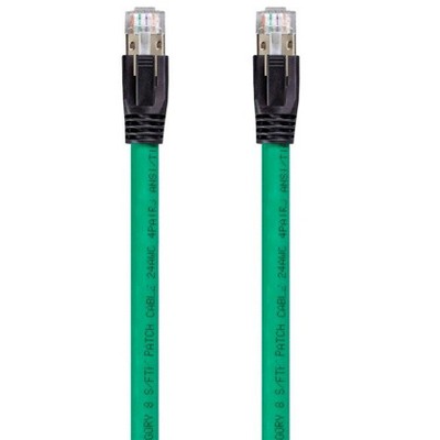 Monoprice Cat8 Ethernet Network Cable - 10 feet - Green | 2GHz, 40G, 24AWG, S/FTP - Entegrade Series