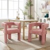 2PC Modern Chenille Upholstered Armchair, Solid Wood Frame Lounge Chair for Living Room or Bedroom - Coolbibila - 3 of 4