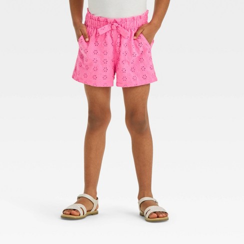 Toddler Girls' Eyelet Shorts - Cat & Jack™ Pink 12M