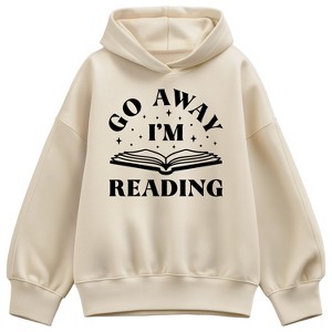 トップス Diante PIGMENT MESSAGE SWEAT HOODIE Women's Instant Message Go Away I'm Reading Oversized Fleece