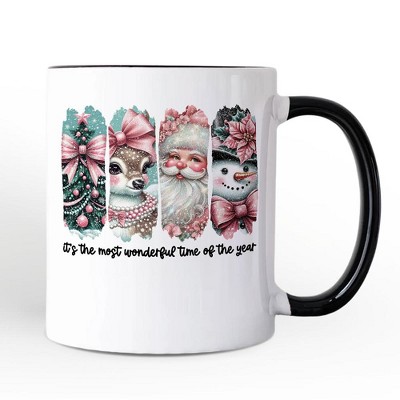 Coquette Pink Christmas Mug, It's The Most Wonderful Time Of The Year Vintage Gift (Non-Custom Only)| OrnamentallyYou