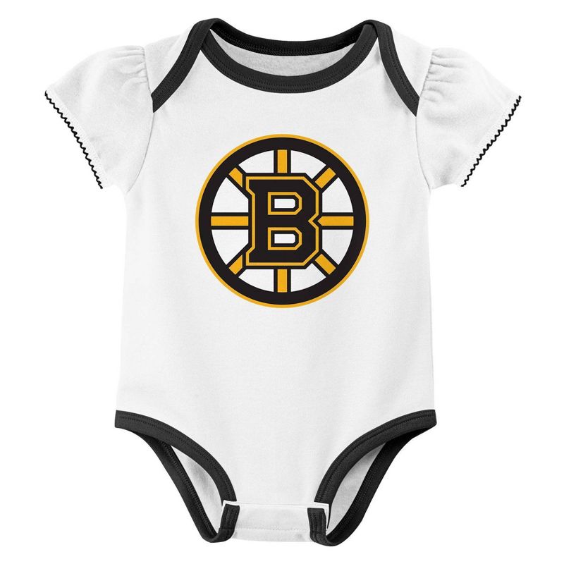 NHL Boston Bruins Infant Girls&#39; 3pk Bodysuit, 2 of 5