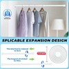 Shower Curtain Rods Pack of 2 White Rust - Resistant Adjustable Tension Rods No Drilling for Bathroom Kitchen Bedroom Window - 2 of 4