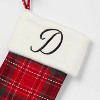 20" Plaid Monogram Christmas Holiday Stocking with Faux Fur Cuff Red/Green/White - Wondershop™ - 3 of 3