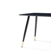 47in Rectangular Dining Table, MDF Wooden Veneer Table, Mid Century Modern Dining Table, Kitchen Side Desk With Legs, Black - 3 of 4
