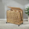 Laundry Hamper with Lid Clothes Hamper Synthetic Rattan 3-Section Laundry Sorter Basket with Removable Liner Bags for Laundry Room - 2 of 4