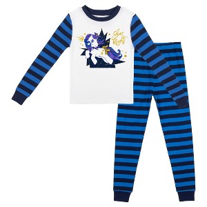 My Little Pony Retro Shine Bright Youth Long Sleeve Shirt & Striped Sleep Pajama Pants Set - 1 of 4