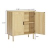 SKRAN Natural Wood Dresser, Mid-Century Modern Storage Cabinet, Rattan Shelves for Living Room,Entryway and Dining Room,Natural Color - 3 of 4