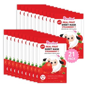 Puttisu Real Fruit Kids Facial Mask Sheets - Strawberry (Box of 21 packs) - 1 of 4